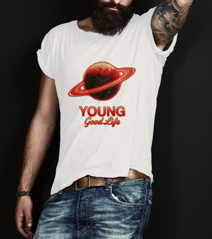 Young Good Life Red Planet Rings T-Shirt