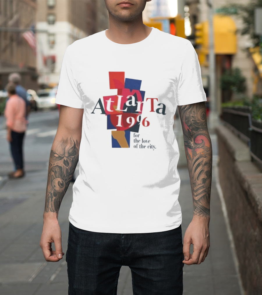 Atlanta 1996 For The Love Of The City Colorful Geometric Shapes T-Shirt