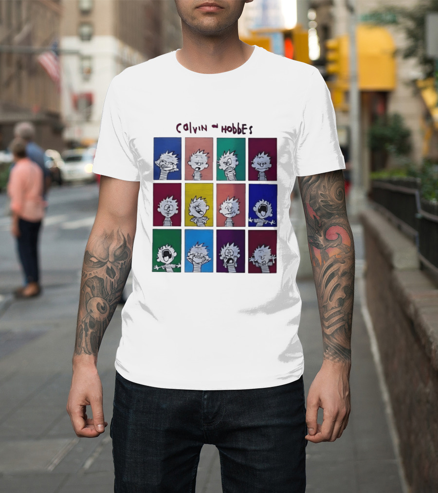 Calvin And Hobbes MoMa Pop Art Expression Panels T-Shirt