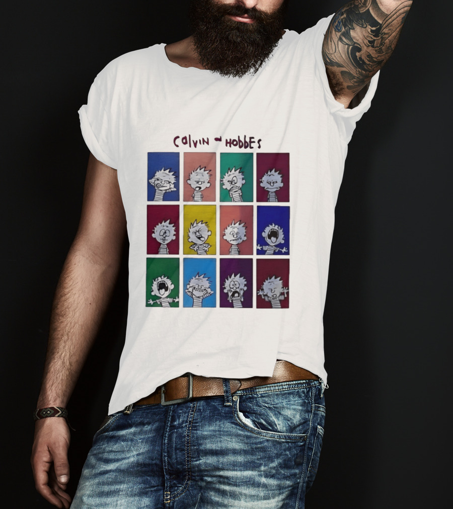 Calvin And Hobbes MoMa Pop Art Expression Panels T-Shirt