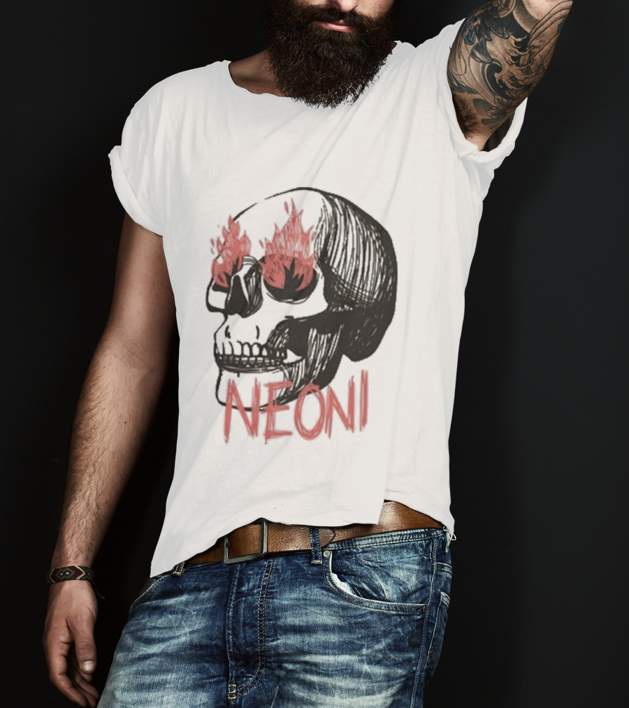 Fire Eyed Skull Neoni T-Shirt