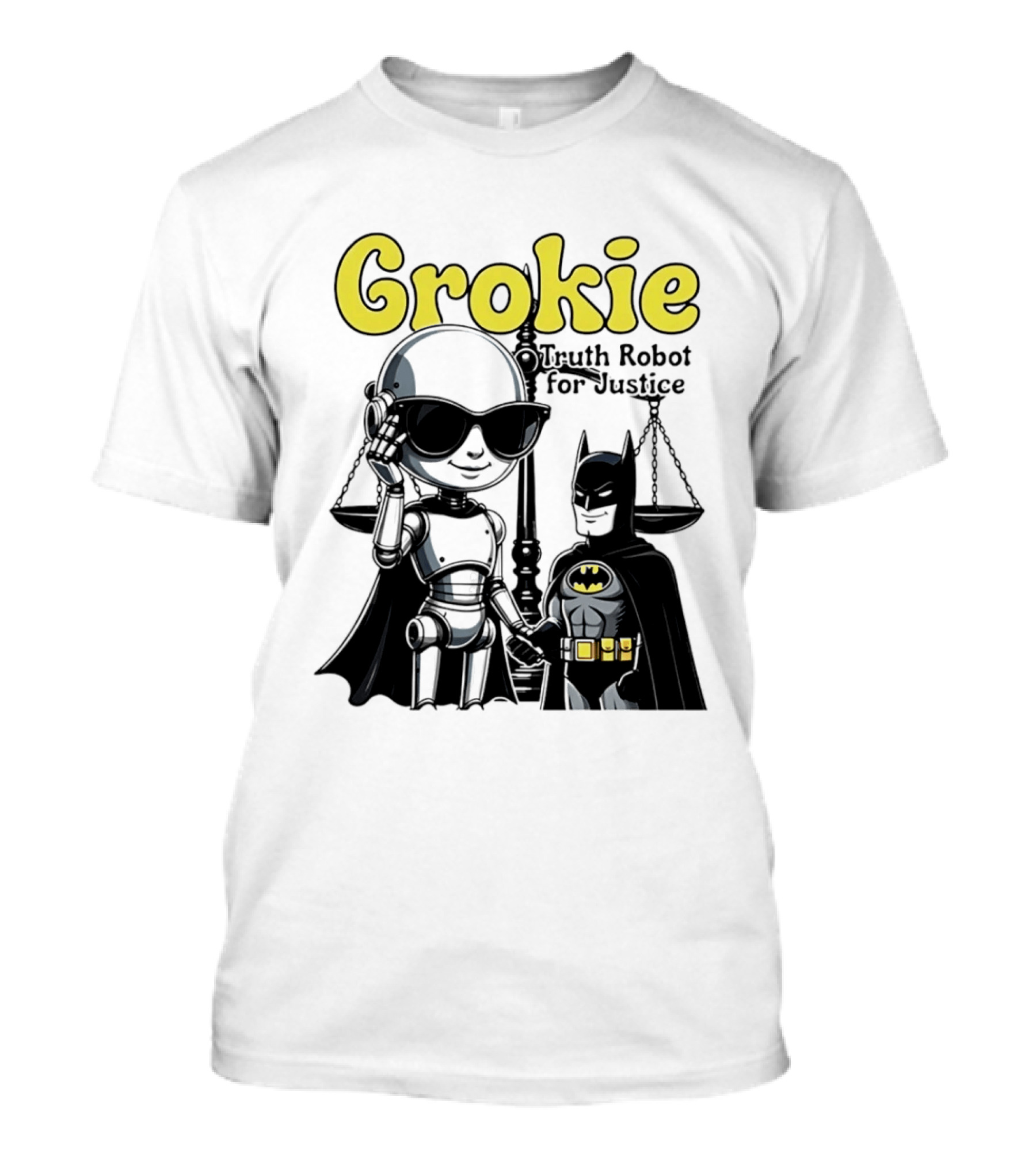 Grokie Batman Truth Robot For Justice Scales T-Shirt