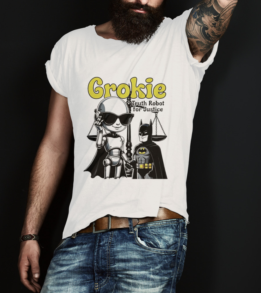Grokie Batman Truth Robot For Justice Scales T-Shirt