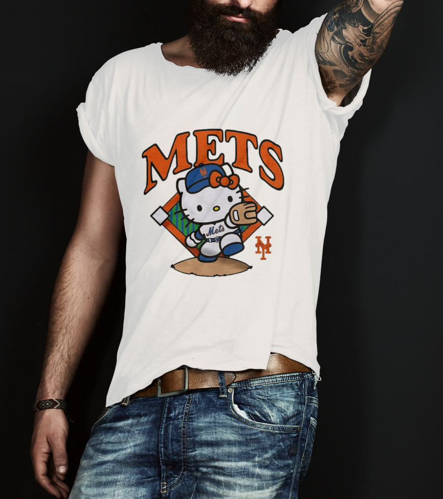 Hello Kitty New York Mets Baseball 2026 MLB Mets Player Outfit T-Shirt