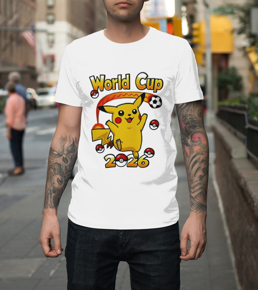 World Cup 2026 Pokémon Pikachu Soccer Poké Balls T-Shirt
