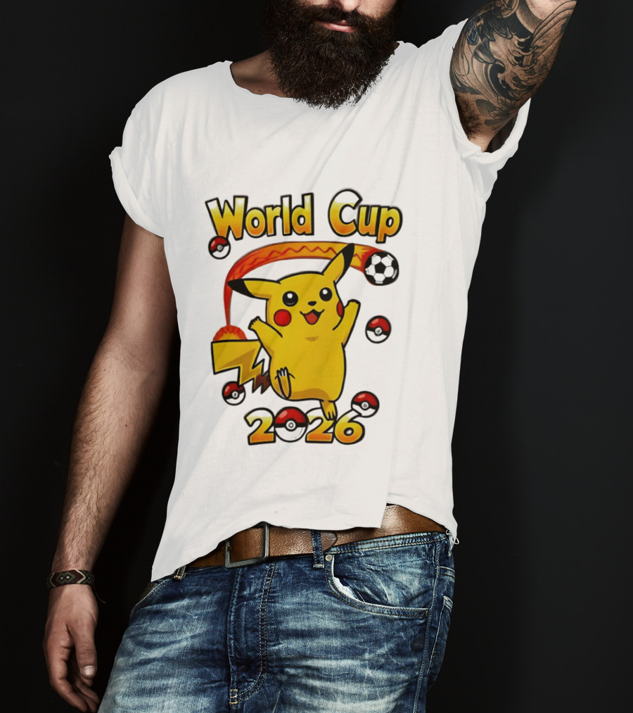 World Cup 2026 Pokémon Pikachu Soccer Poké Balls T-Shirt