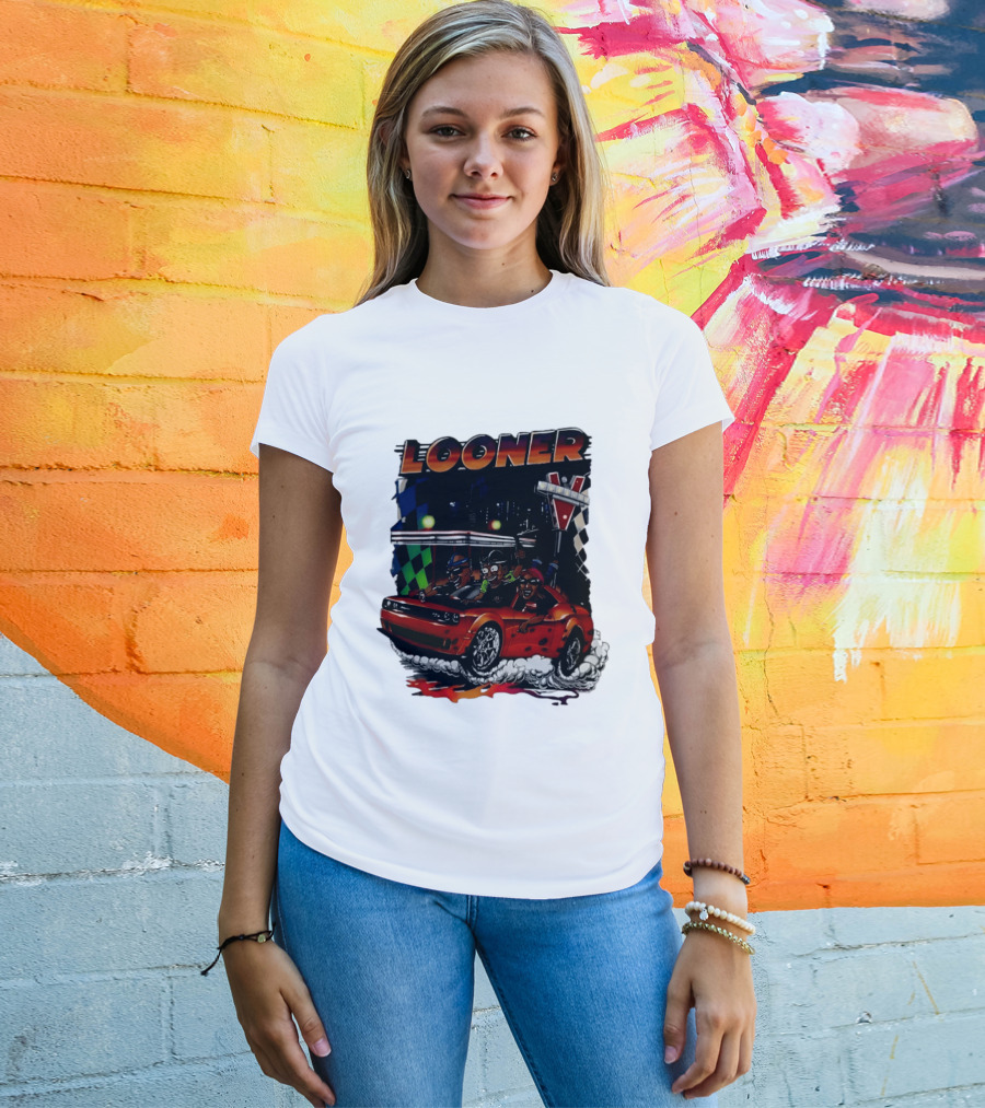 Looner Cartoon Car Race Adventure T-Shirt