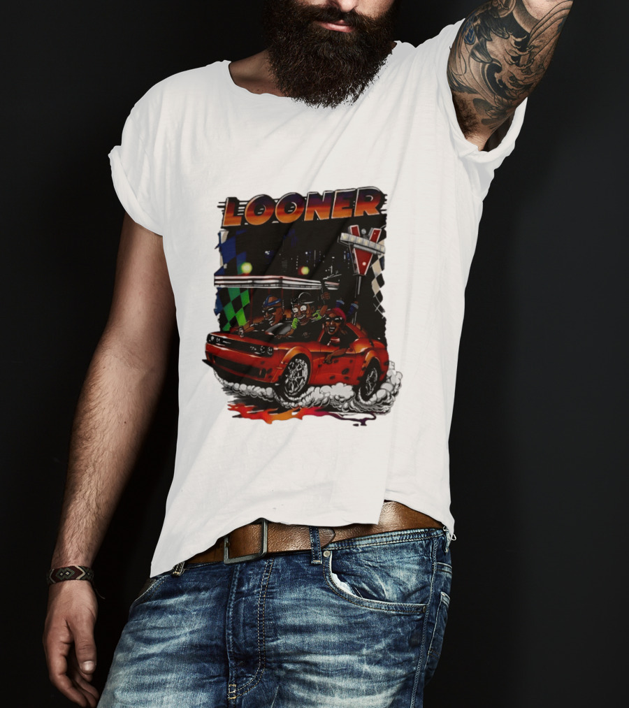 Looner Cartoon Car Race Adventure T-Shirt