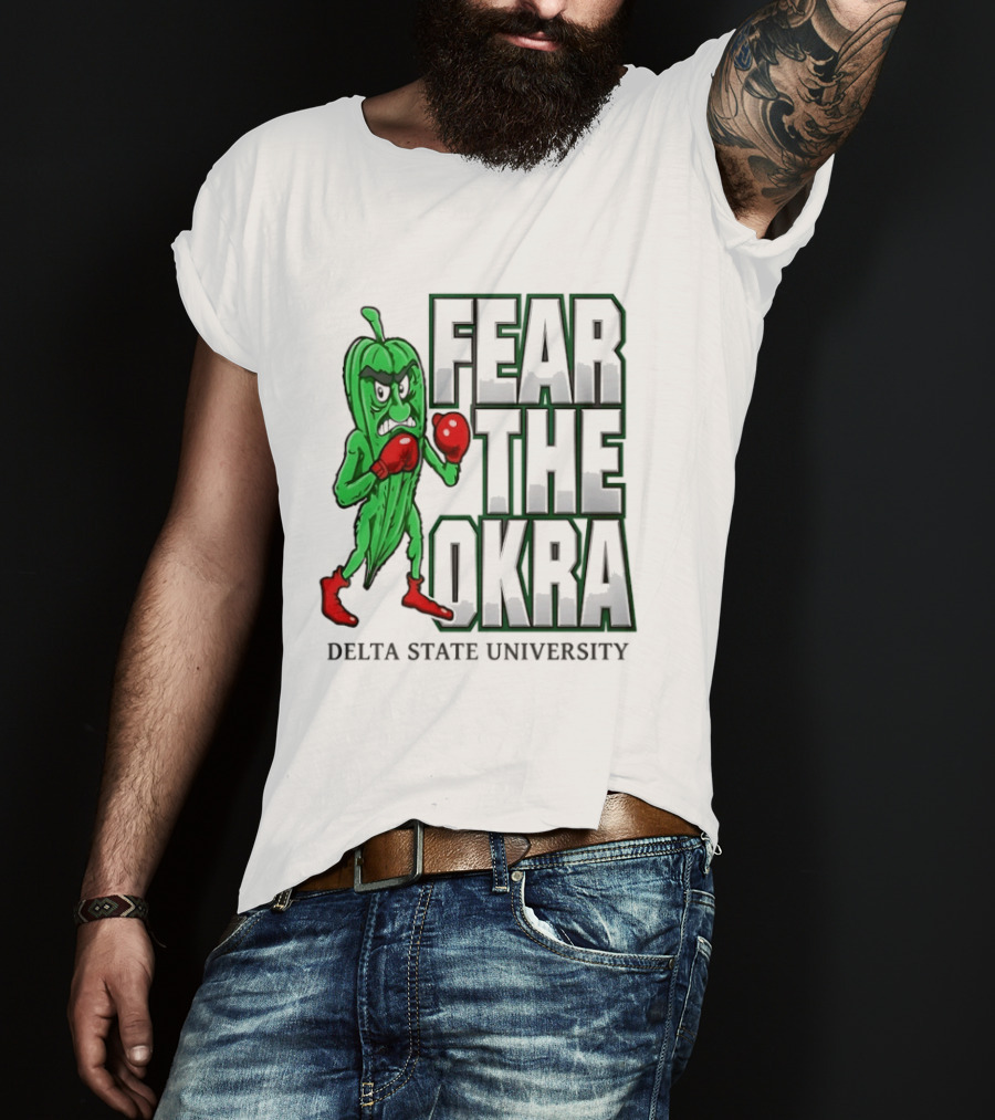 Fear The Okra Delta State University Boxing Okra T-Shirt