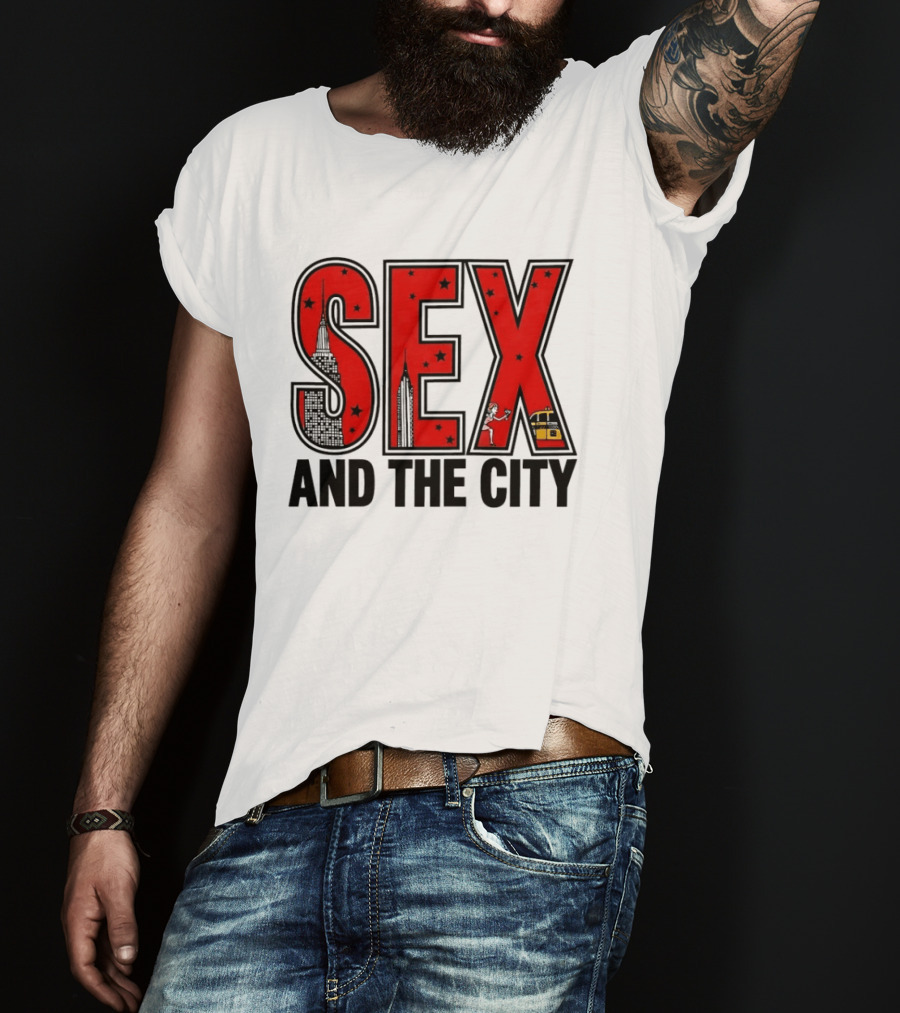 Sex And The City New York Skyline Taxi Skyscrapers Stars T-Shirt
