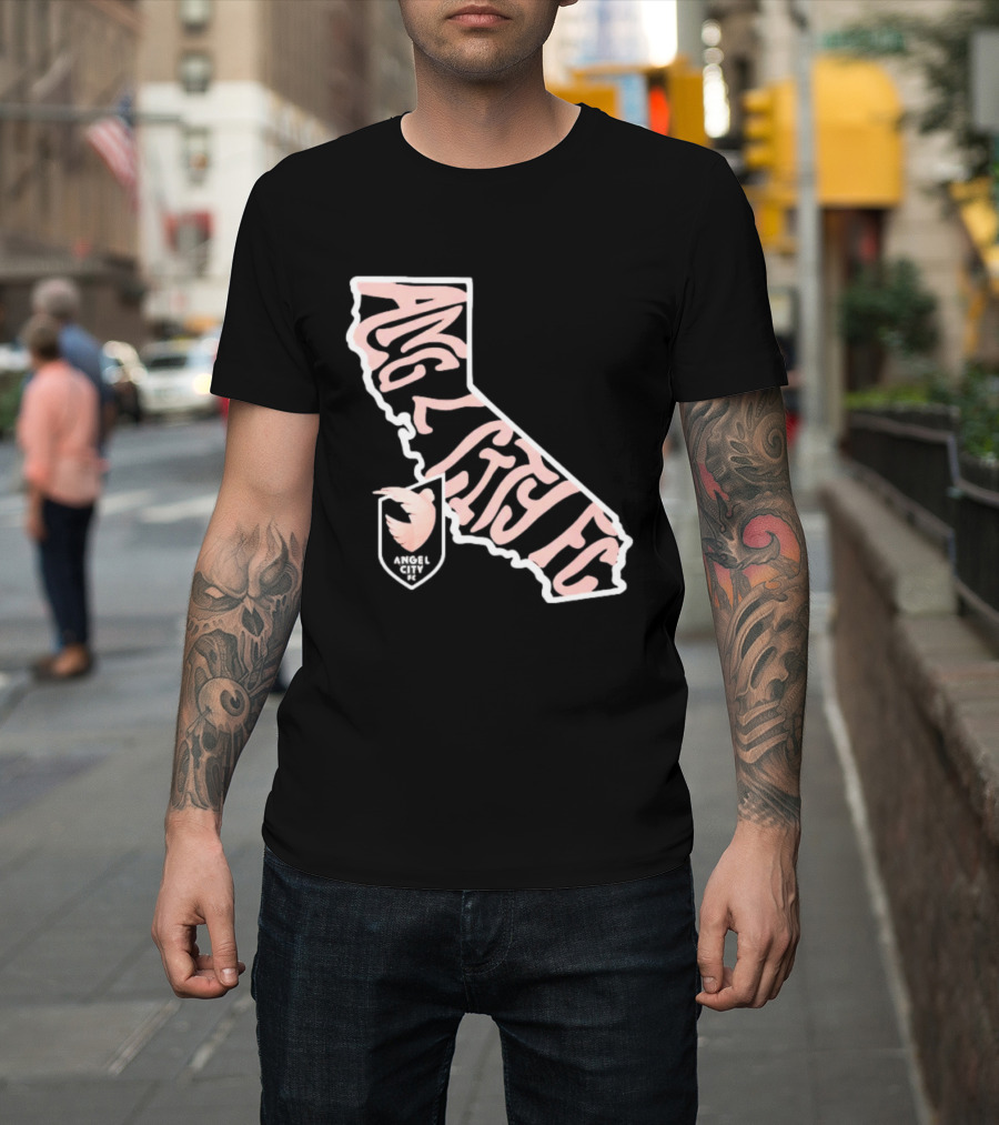 Angel City FC Groovy California Map T-Shirt