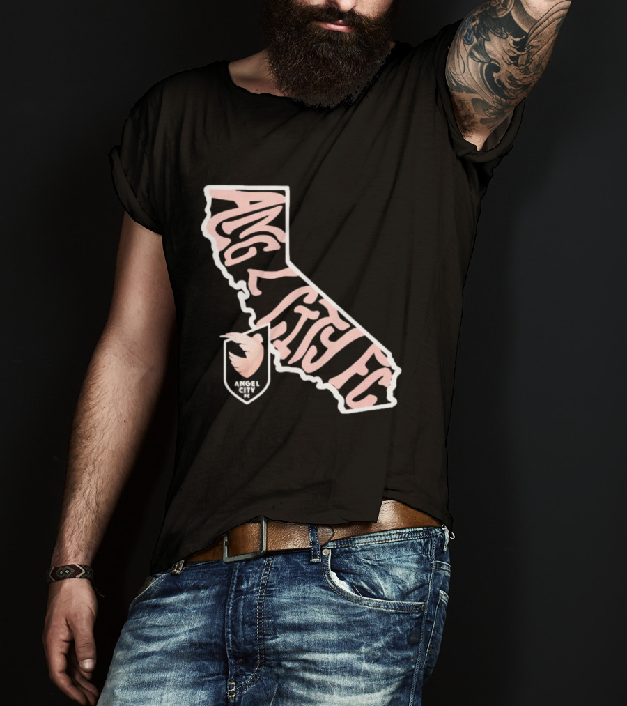 Angel City FC Groovy California Map T-Shirt