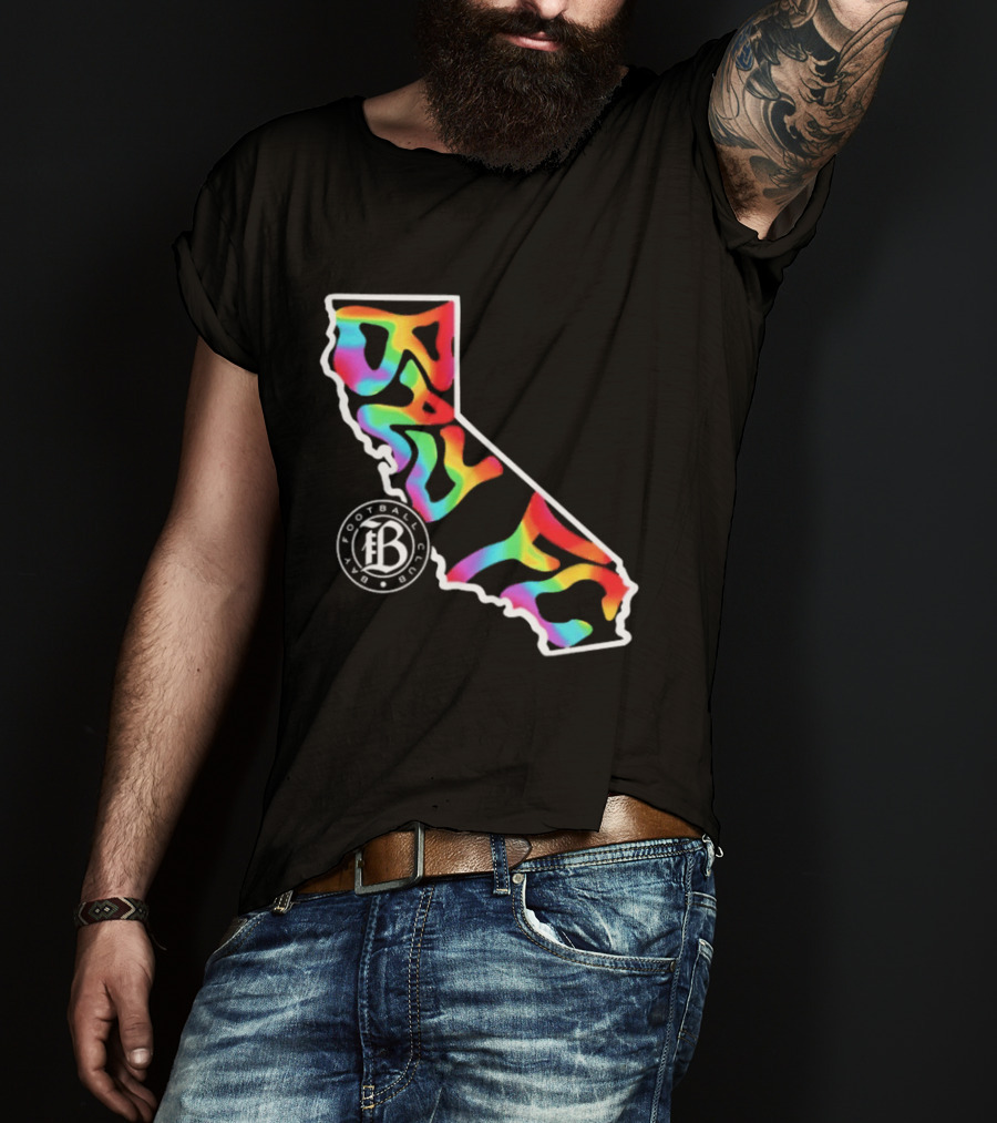 Bay FC Groovy Pride California Football Club Rainbow T-Shirt