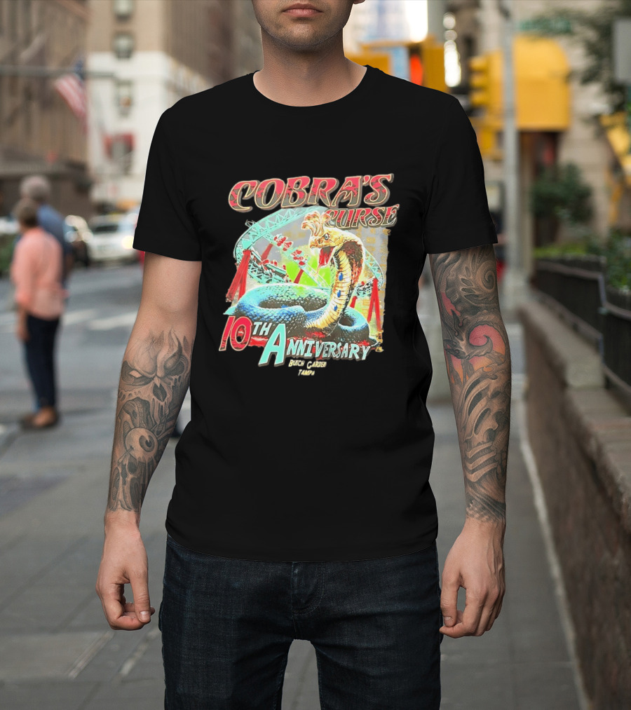 Cobra's Curse 10th Anniversary Busch Gardens Tampa Roller Celebration T-Shirt