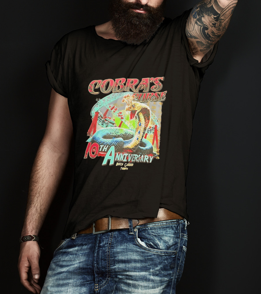 Cobra's Curse 10th Anniversary Busch Gardens Tampa Roller Celebration T-Shirt