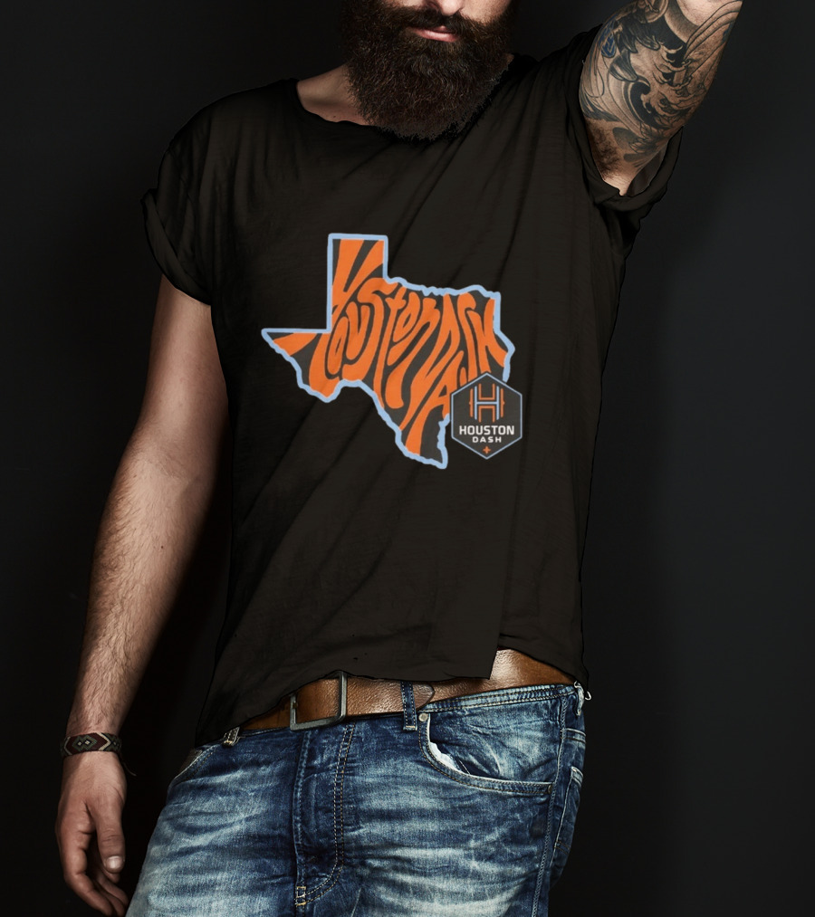 Houston Dash Groovy Texas State Map T-Shirt