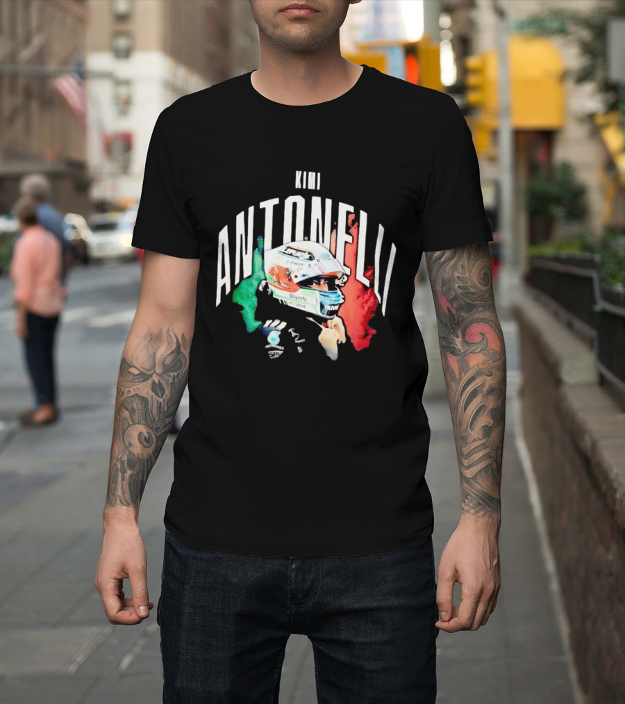 Kimi Antonelli AMG Petronas Formula One Team Racing Helmet Italian Flag T-Shirt