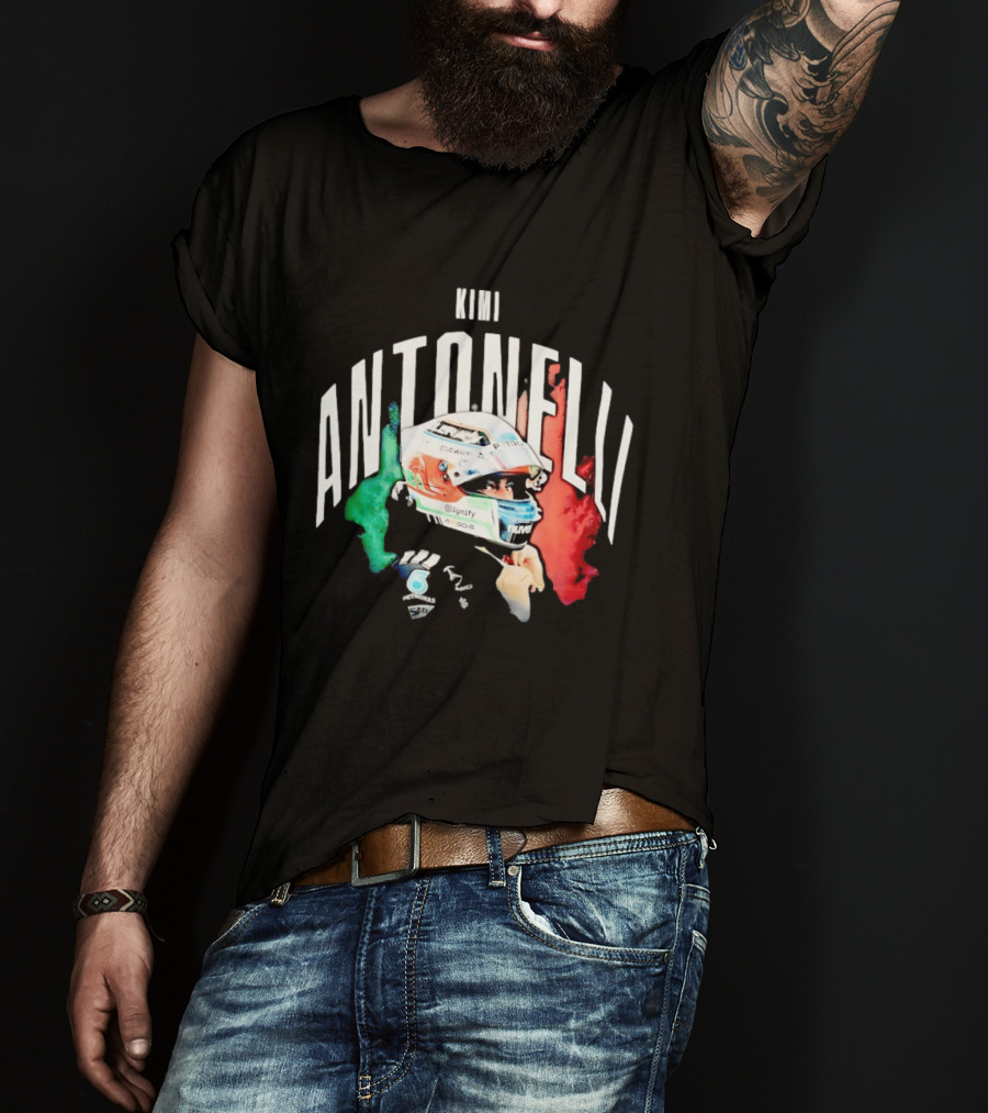 Kimi Antonelli AMG Petronas Formula One Team Racing Helmet Italian Flag T-Shirt