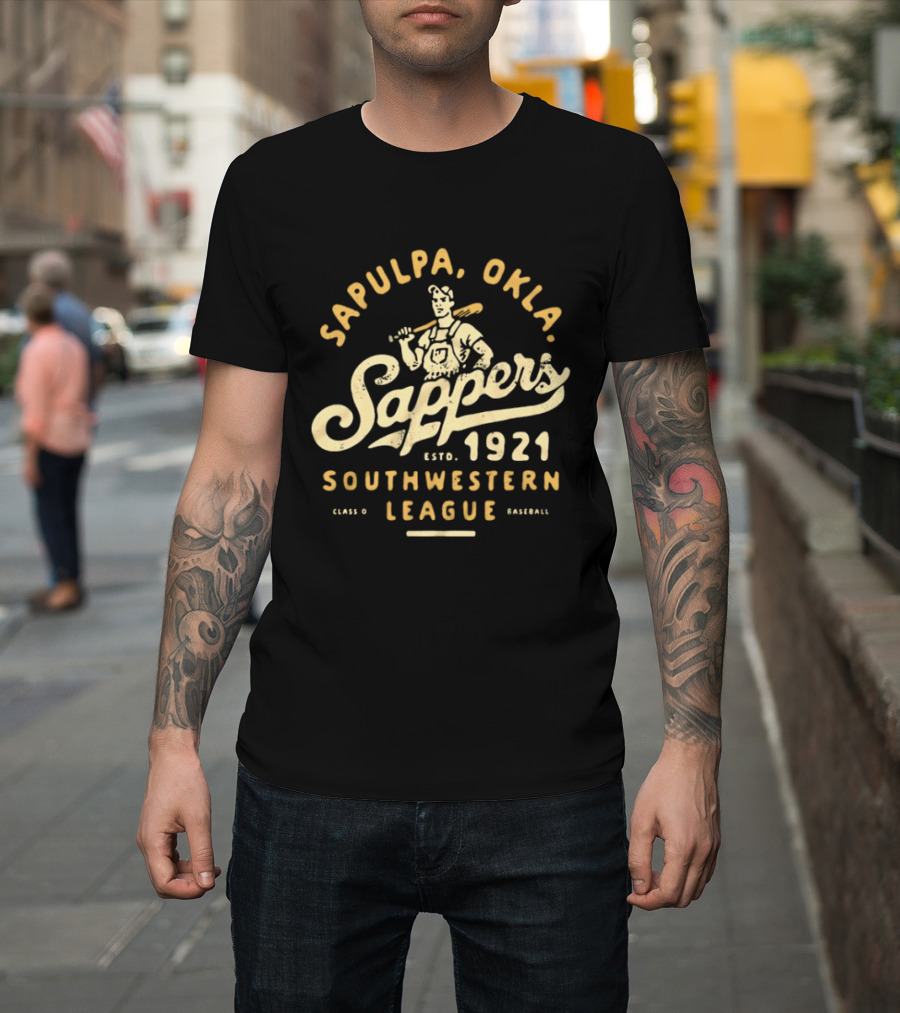 Sapulpa Oklahoma Sappers Southwestern League Class D Baseball Estd 1921 T-Shirt