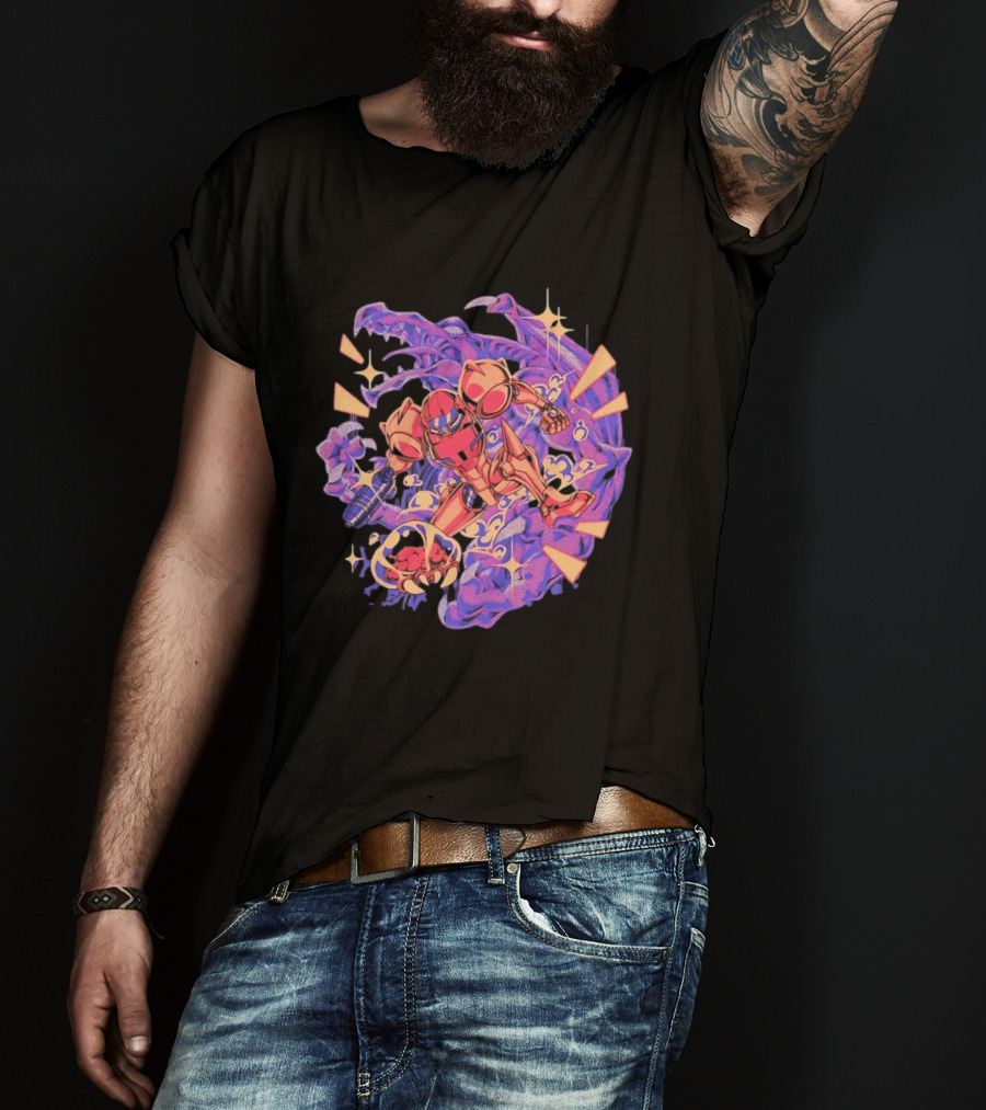 Metroid Samus Aran Versus Ridley Galactic Battle Hunter T-Shirt