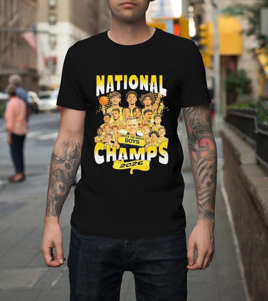 Michigan Wolverines National Champs 2026 Shock The World Boys T-Shirt