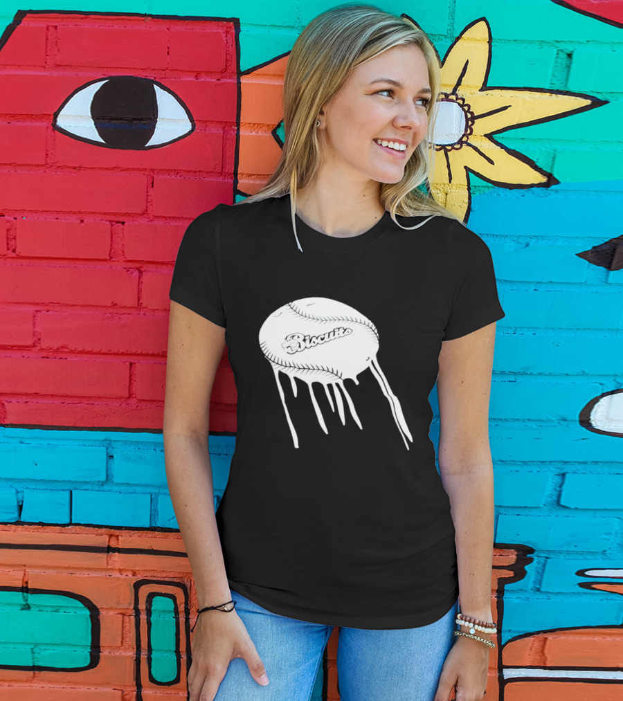 Montgomery Biscuits Baseball Dripping Melted Effect T-Shirt