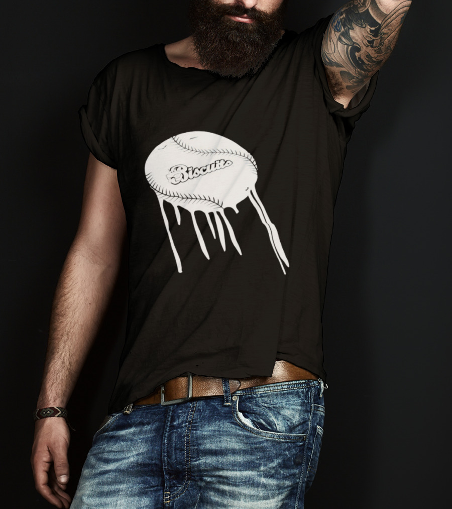 Montgomery Biscuits Baseball Dripping Melted Effect T-Shirt