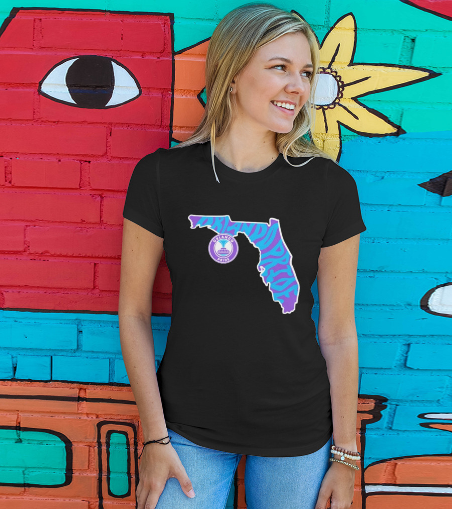 Orlando Pride Groovy State Of Florida Map Team T-Shirt