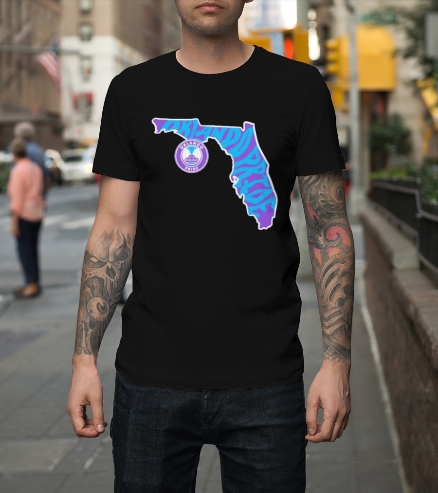 Orlando Pride Groovy State Of Florida Map Team T-Shirt