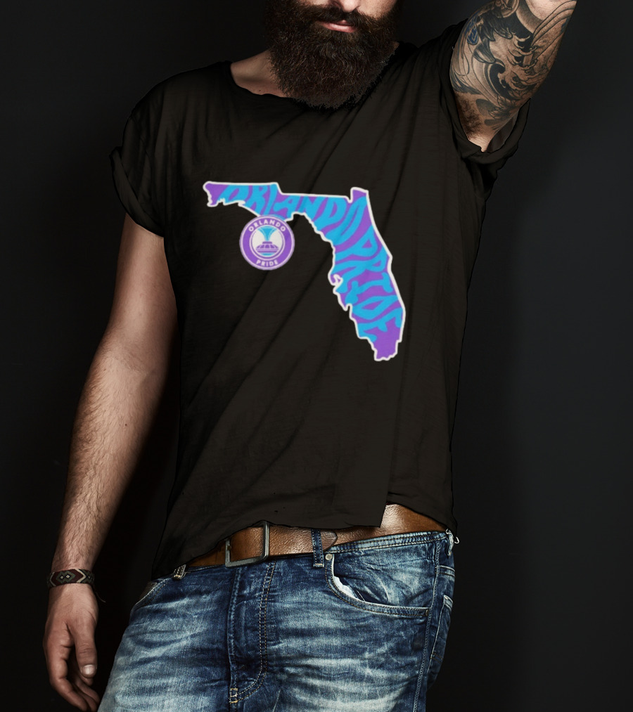 Orlando Pride Groovy State Of Florida Map Team T-Shirt