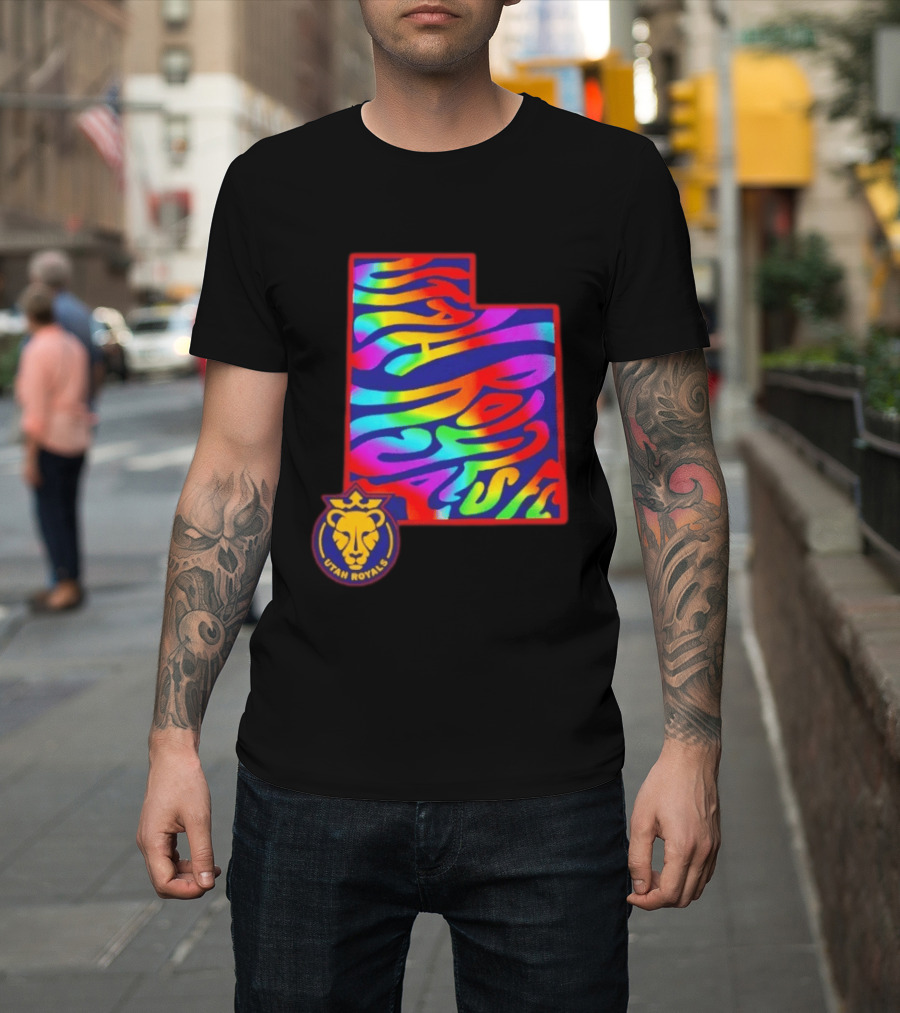 Utah Royals FC Pride Groovy Rainbow State T-Shirt
