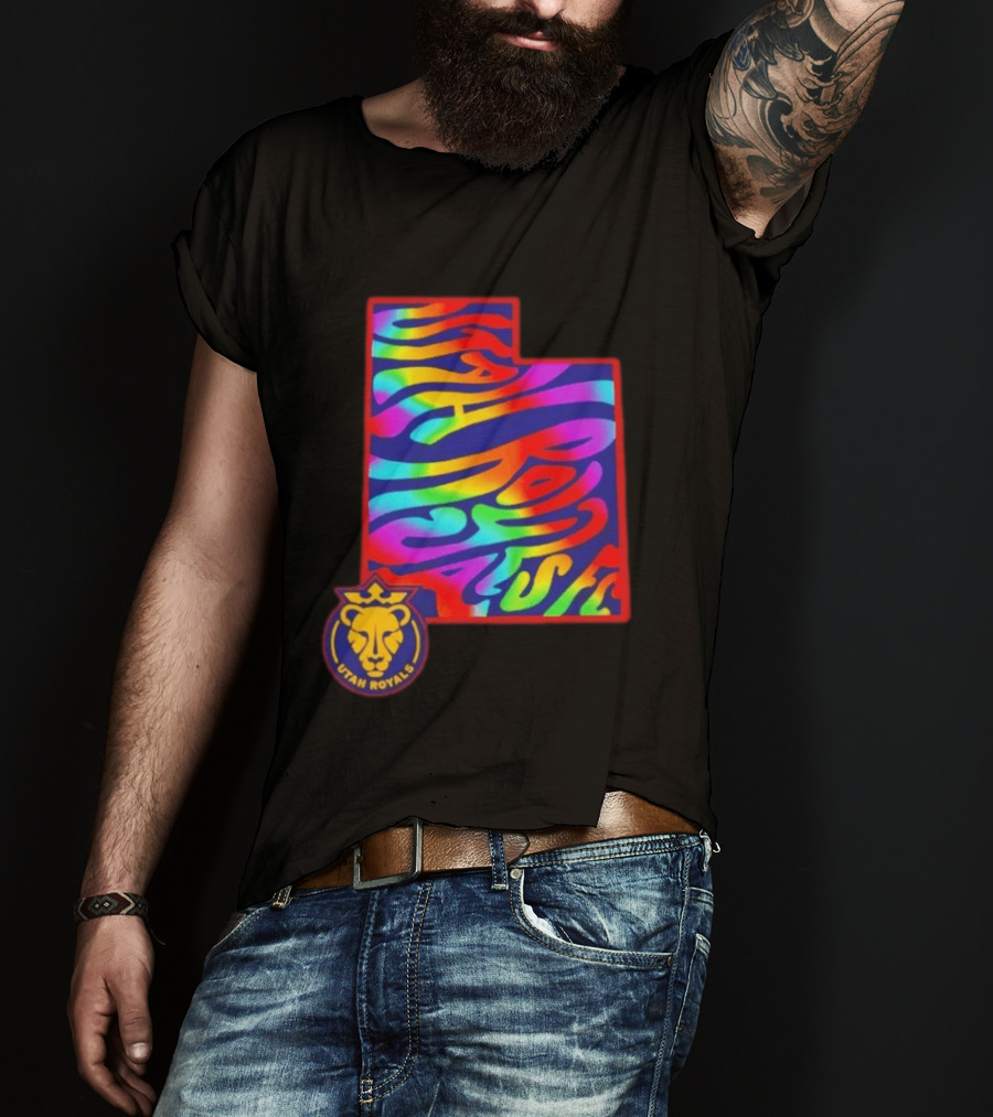 Utah Royals FC Pride Groovy Rainbow State T-Shirt