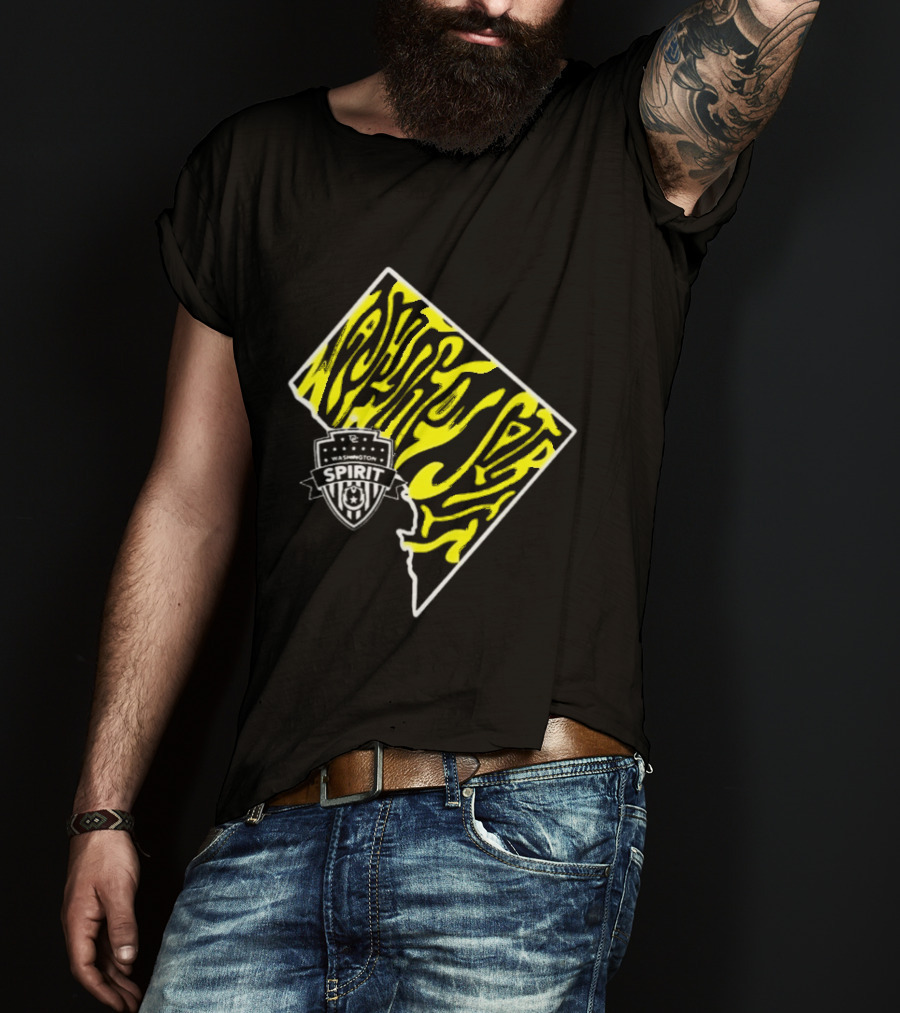Washington Spirit Groovy State Team Logo Yellow T-Shirt
