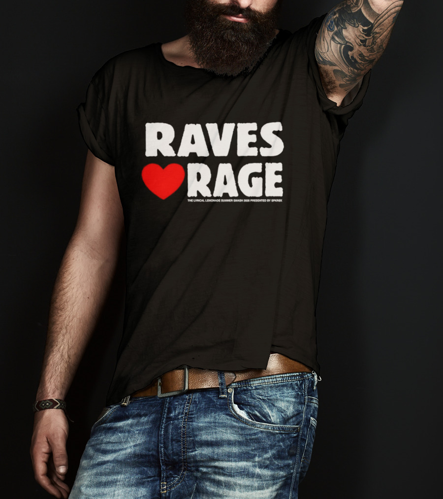 Raves Love Rage Summer Smash 2026 Festival Black Trucker T-Shirt