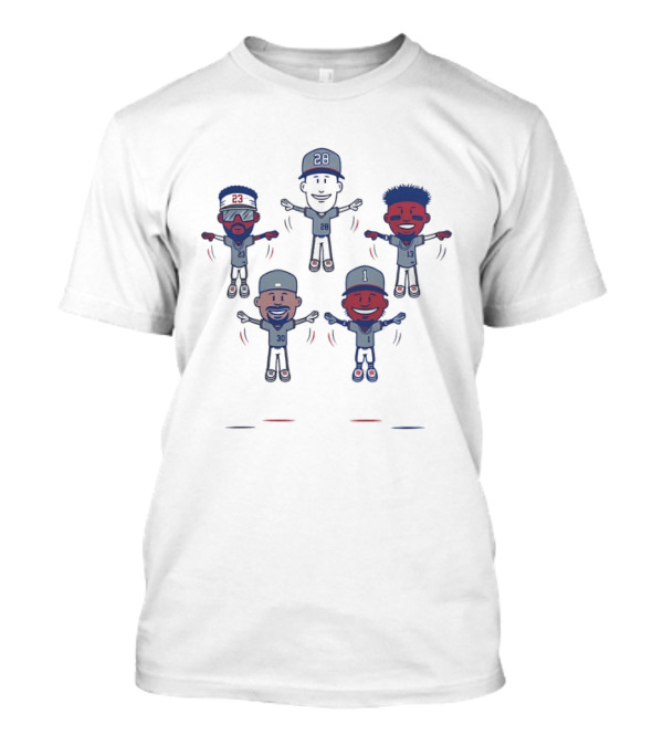 Atlanta Braves Baseball Caricature Players 23 30 20 1 Jerseys T-Shirt
