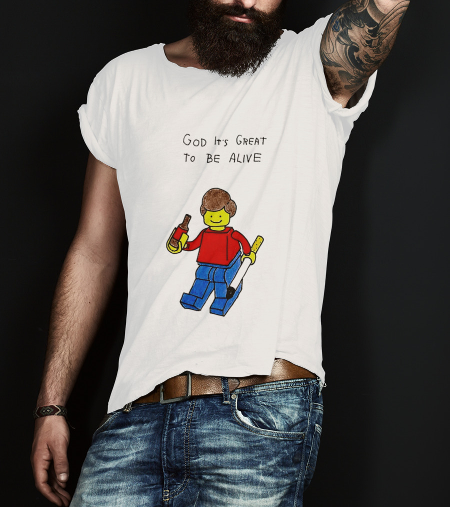 Lego God It's Great To Be Alive Paintbrush And Bottle T-Shirt