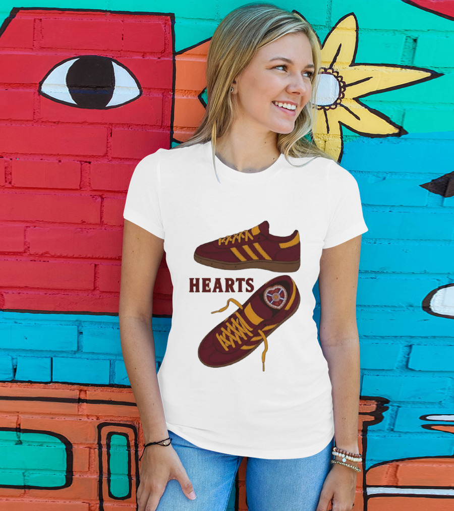 Hearts Casuals 1874 Maroon And Gold Shoes T-Shirt