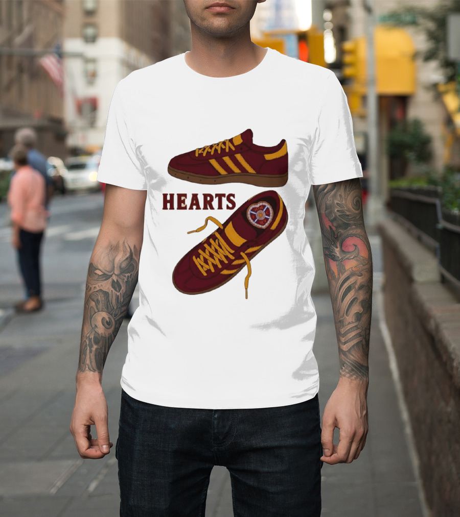 Hearts Casuals 1874 Maroon And Gold Shoes T-Shirt