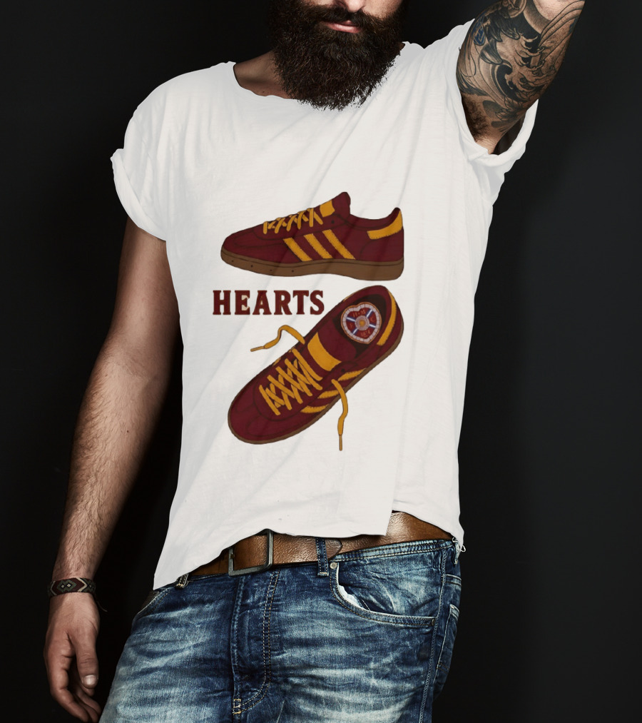 Hearts Casuals 1874 Maroon And Gold Shoes T-Shirt