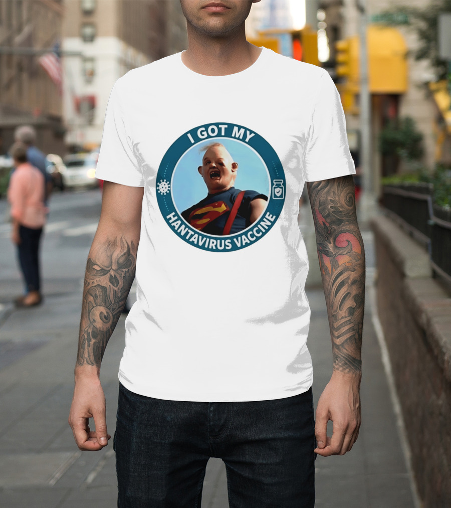 I Got My Hantavirus Vaccine Sloth Superman Parody The Goonies T-Shirt