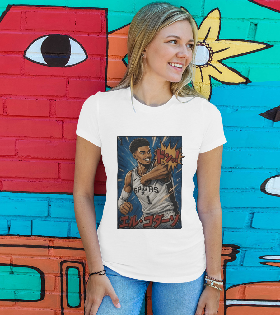Victor Wembanyama San Antonio Spurs Manga Style Basketball T-Shirt