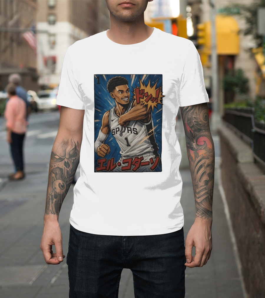 Victor Wembanyama San Antonio Spurs Manga Style Basketball T-Shirt
