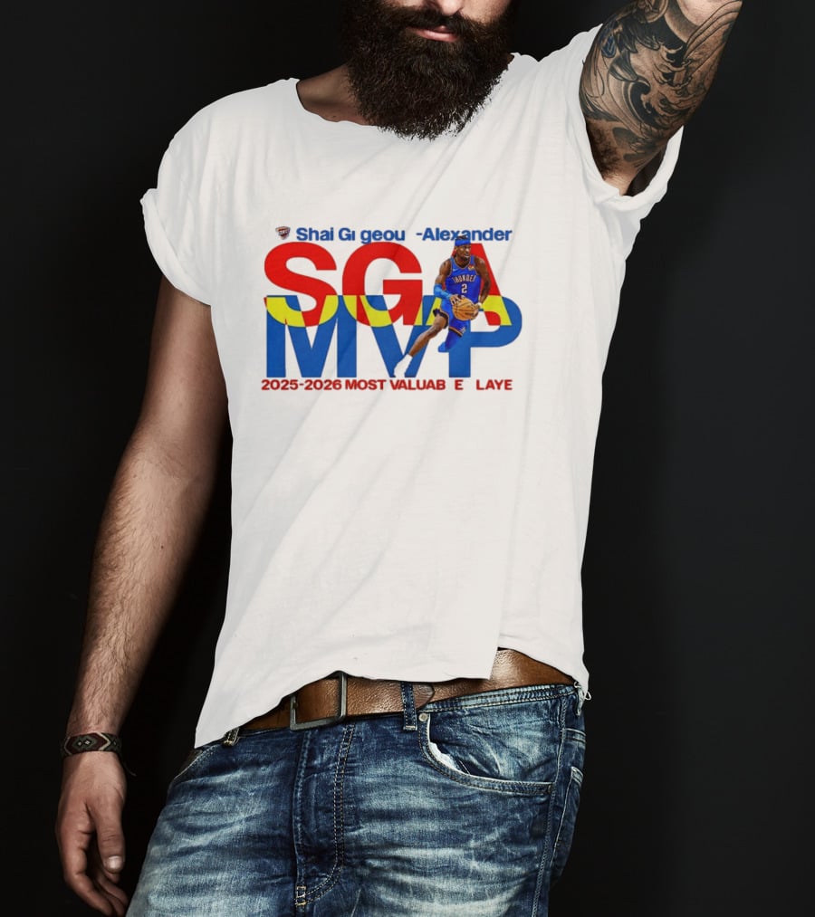 Shai Gilgeous Alexander SGA MVP 2025 2026 Most Valuable Player Oklahoma City Thunder T-Shirt