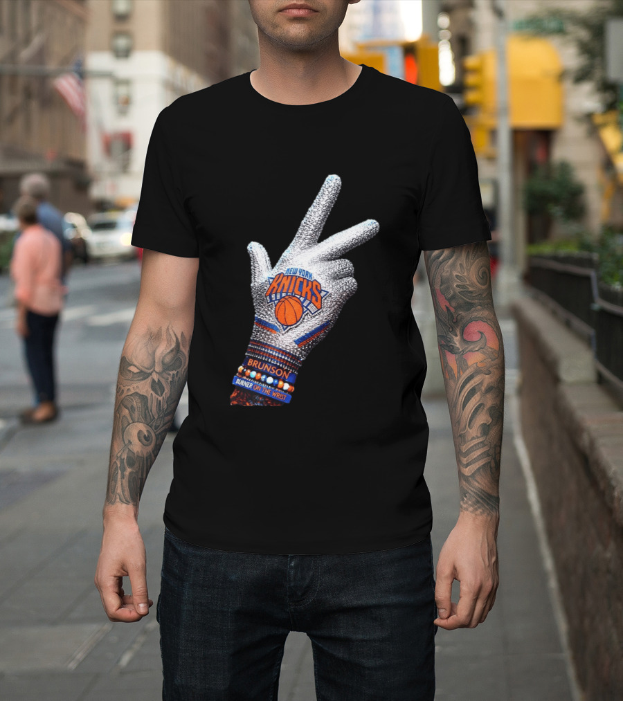 New York Knicks Iceman Jalen Brunson Burner On The Wrist Diamond Chain T-Shirt