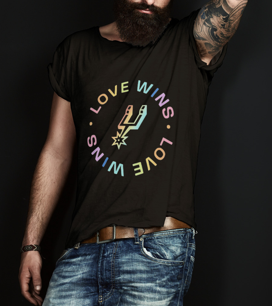 San Antonio Spurs Love Wins Neon Basketball T-Shirt