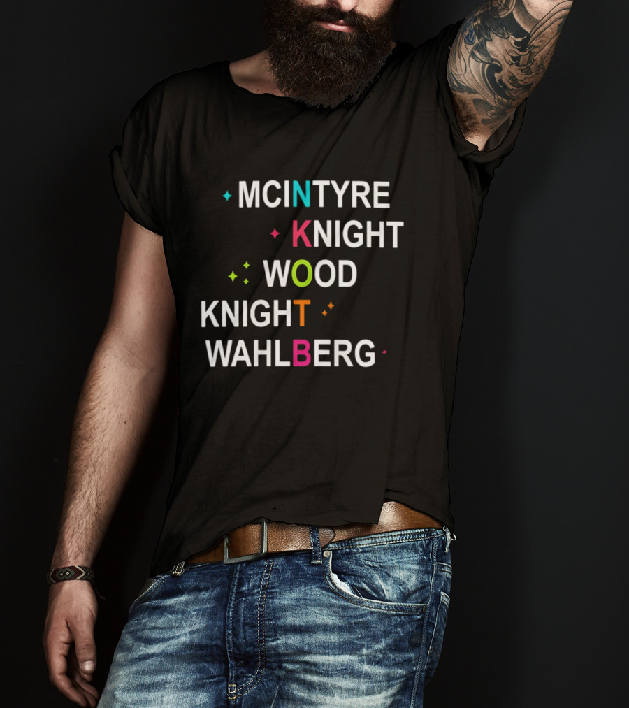 NKOTB McIntyre Knight Wood Wahlberg Colorful T-Shirt