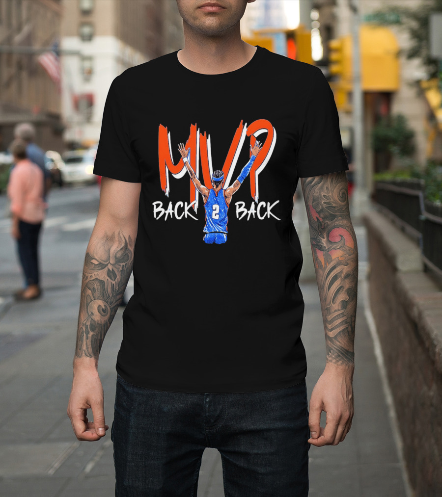 Shai Gilgeous Alexander OKC Thunder Back 2 Back NBA MVP 2026 Drip T-Shirt