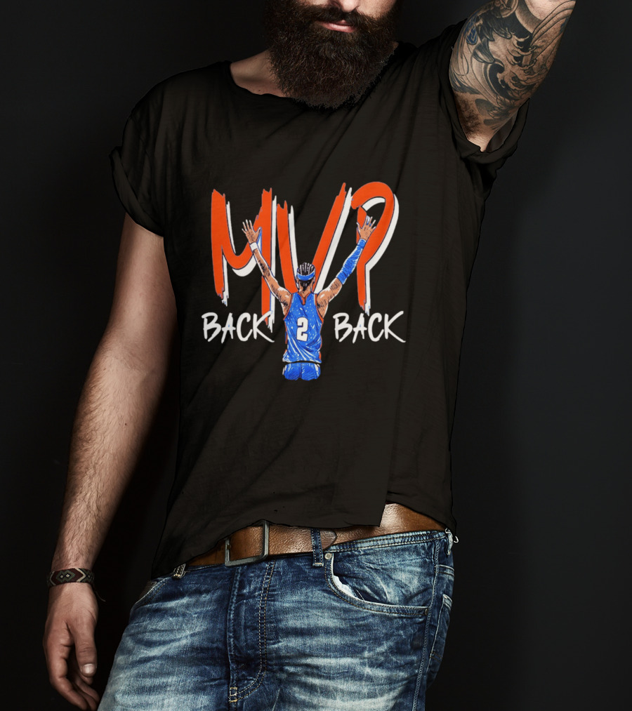 Shai Gilgeous Alexander OKC Thunder Back 2 Back NBA MVP 2026 Drip T-Shirt
