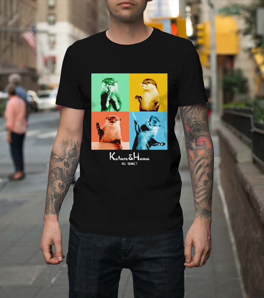 Kotaro And Hana Otters Pop Art Kotsumet T-Shirt