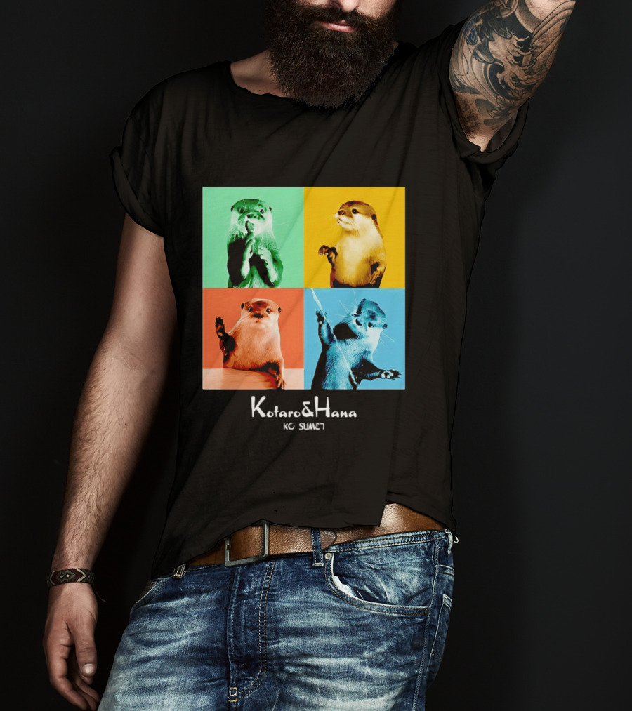 Kotaro And Hana Otters Pop Art Kotsumet T-Shirt